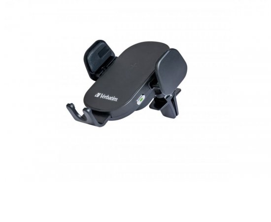 Verbatim FWC-01, rychlonabíjecí Qi bezdrátový držák do auta s automatickou fixací telefonu, černá