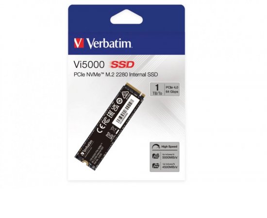 Verbatim SSD 1TB Vi5000 Internal PCIe NVMe M.2, interní disk, černá