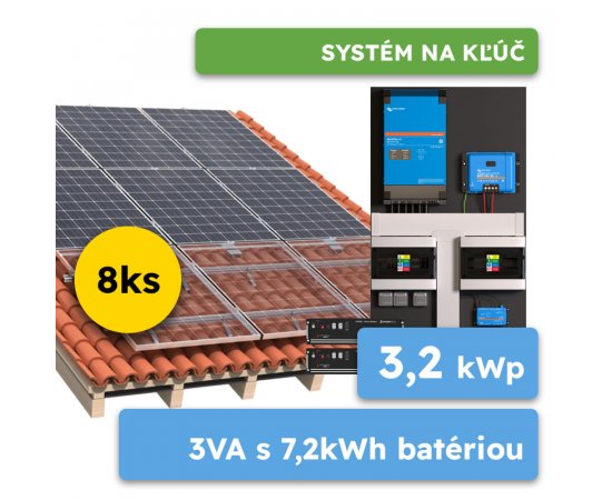 Ecoprodukt Hybrid Victron 3,2kWp 7,2kWh 1-fáz systém na kľúč