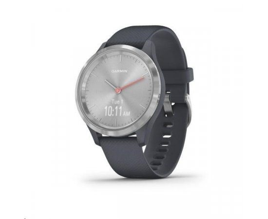 Garmin monitorovací náramek a hodinky vivomove3S Sport, stříbrné/šedý řemínek