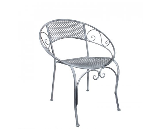 Záhradná stolička kovová Provence, sivá