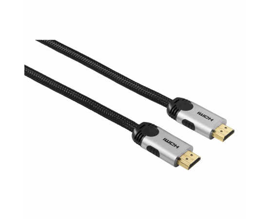 Hama HDMI kábel, 3 m, pozlátený, opletený, nebalený