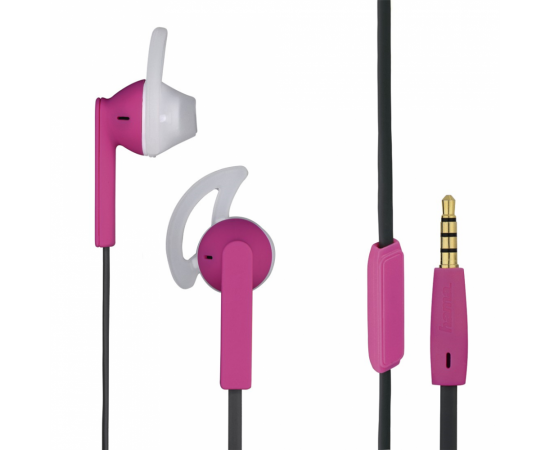 Hama slúchadlá s mikrofónom Joy Sport, silikónové štuple, ružová/šedá