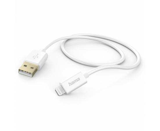 Hama MFI USB nabíjací/dátový kábel pre Apple s Lightning konektorom, 1,5 m, biely