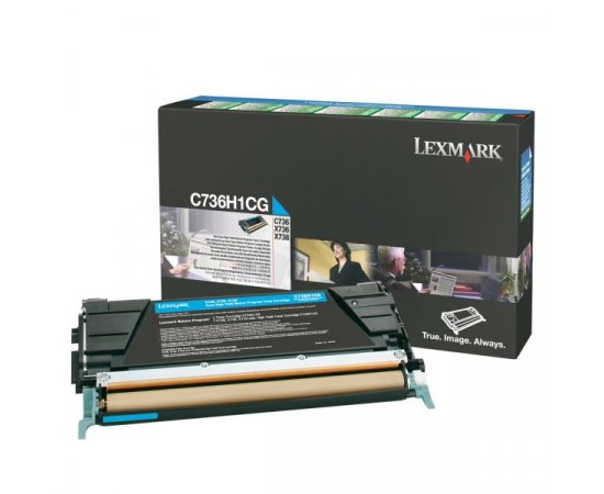 Lexmark originál toner C736H1CG, cyan, 10000str., high capacity, return
