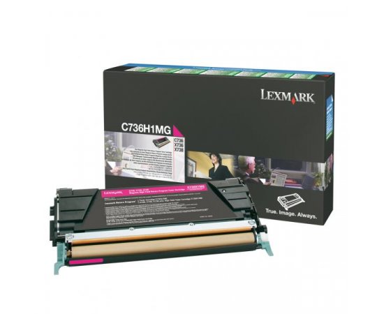 Lexmark originál toner C736H1MG, magenta, 10000str., high capacity, return
