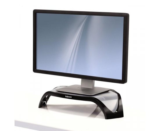 Podstavec Smart Suites pod monitor, nastaviteľná výška, čierno-strieborný, plast, 10 kg nosnosť, Fellowes, ergo