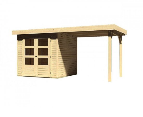 drevený domček KARIBU ASKOLA 2 + prístavok 240 cm (73245) natur LG1762