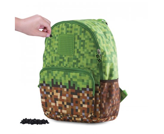 PIXIE CREW - voľnočasový batoh Minecraft zeleno-hnedý