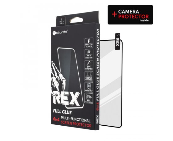 Sturdo REX ochranné sklo + sklo na fotoaparát Samsung Galaxy S22 Ultra (6in1 Full Glue)