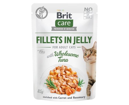 BRIT CARE CAT FILLETS IN JELLY WHOLESOME TUNA 85G