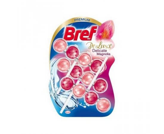 BREF TOILET FRESHENER 3X50 G BLUE AKTIV DE LUXE DELICATE MAGNOLIA