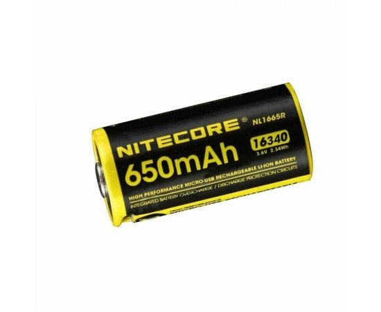 NITECORE 16340 NABIJATELNA USB BATERIA 3,6V 650MAH 1 KS (RCR123USB)