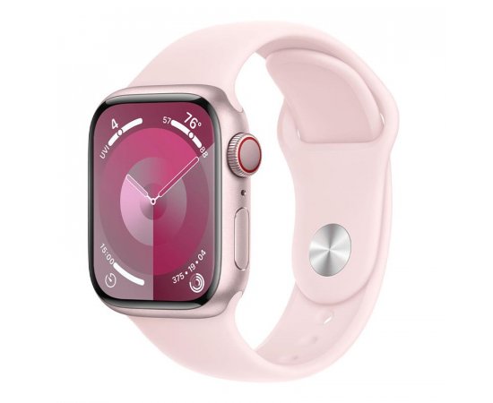 APPLE WATCH SERIES 9 GPS + CELLULAR 45MM PINK ALUMINIUM CASE WITH LIGHT PINK SPORTBAND-M/L,MRML3QC/A