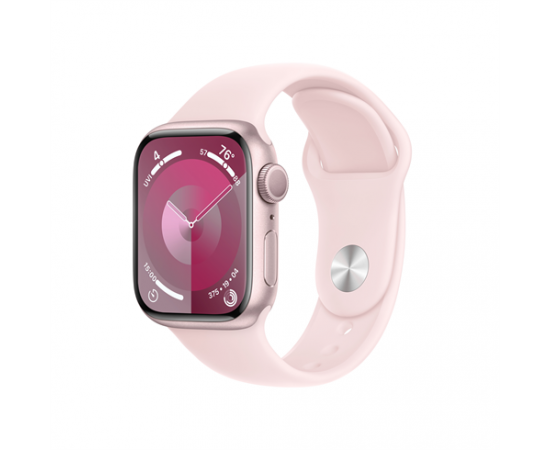 APPLE WATCH SERIES 9 GPS 41MM PINK ALUMINIUM CASE WITH LIGHT PINK SPORT BAND - M/L, MR943QC/A