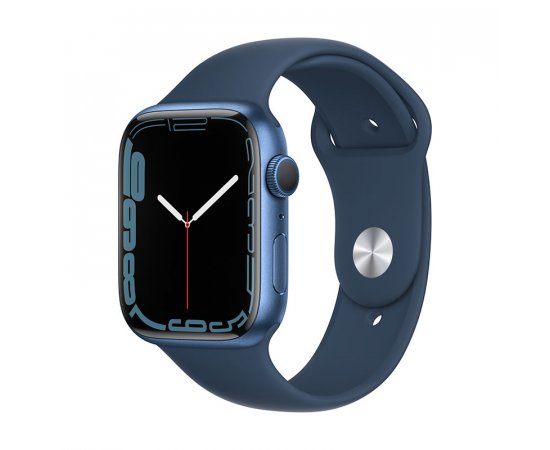 APPLE WATCH SERIES 7 GPS, 45MM BLUE ALUMINIUM CASE WITH ABYSS BLUE SPORT BAND - REGULAR MKN83VR/A