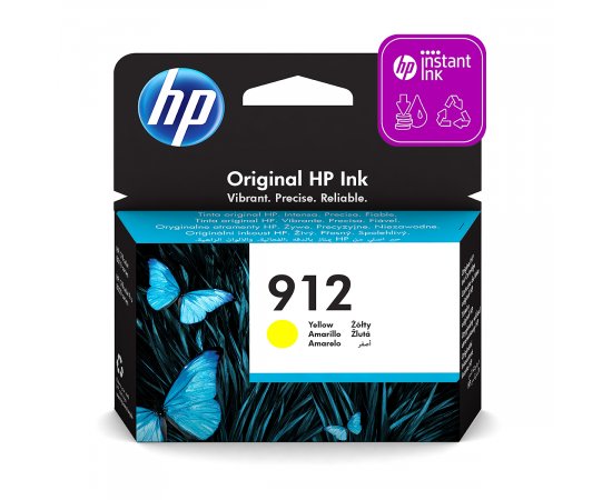 HP ORIGINAL INK 3YL79AE, HP 912, YELLOW, 315STR., HIGH CAPACITY, HP OFFICEJET 8012, 8013, 8014, 8015