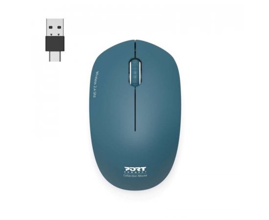 PORT CONNECT WIRELESS COLLECTION, BEZDROTOVA MYS, USB-A A USB-C DONGLE, 2.4GHZ, 1600DPI, SAFIROVA