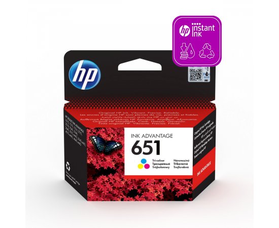 HP 651 ORIGINAL ATRAMENT C2P11AE, TRI-COLOUR, 300 STRAN