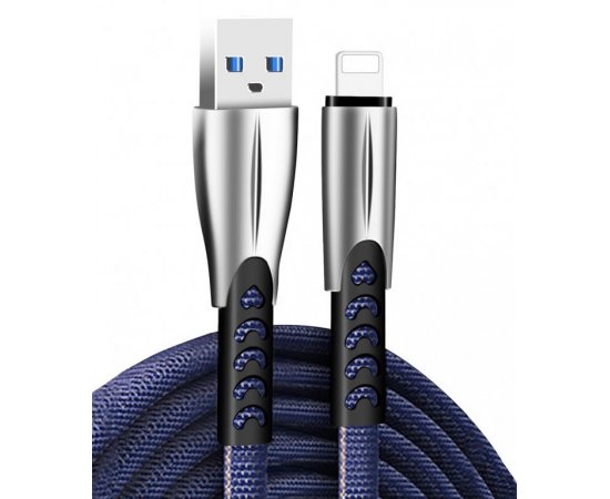 COLORWAY KABEL USB APPLE LIGHTNING (ZINK ALLOY) 2.4A 1M, BLUE (CW-CBUL010-BL)
