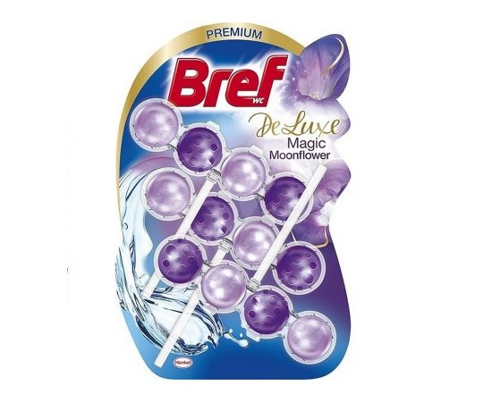 BREF TOILET FRESHENER 3X50 G BLUE AKTIV DE LUXE MAGIC MOON FLOWER