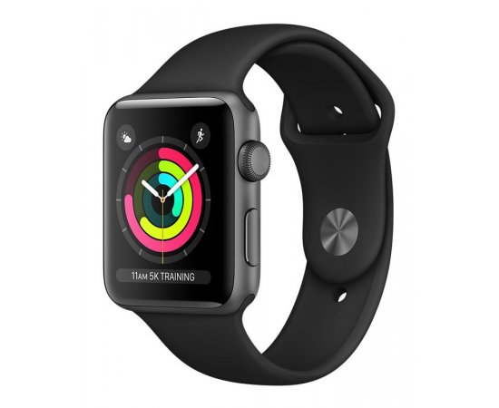 APPLE WATCH SERIES 3 GPS, 42MM SPACE GREY ALUMINIUM CASE WITH BLACK SPORT BAND, MTF32CN/A