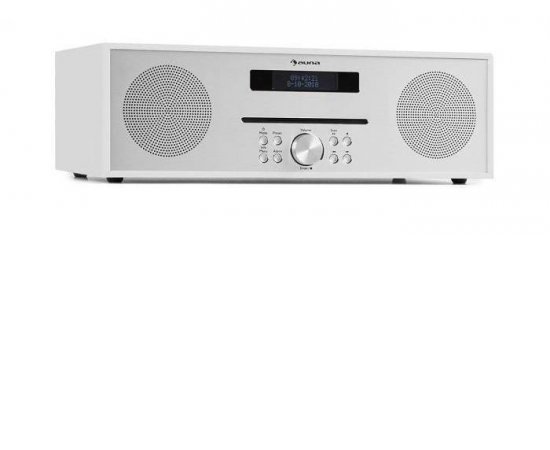 AUNA SILVER STAR CD-FM, RADIO S CD, 2 X 20 W MAX., FM, BT, ALU, BIELY, 10033126