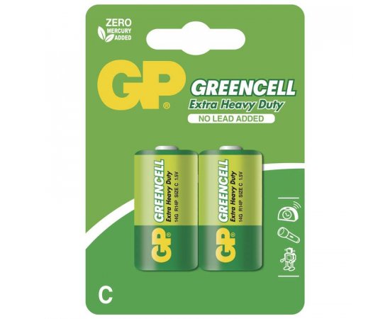 GP BATERIE GREENCELL C, 2KS BLISTER, B1231