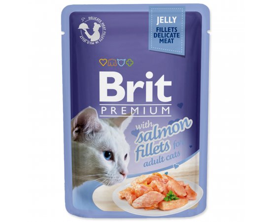 BRIT PREMIUM CAT KAPSICKA DELICATE FILLETS IN JELLY WITH SALMON 85G (293-111242)