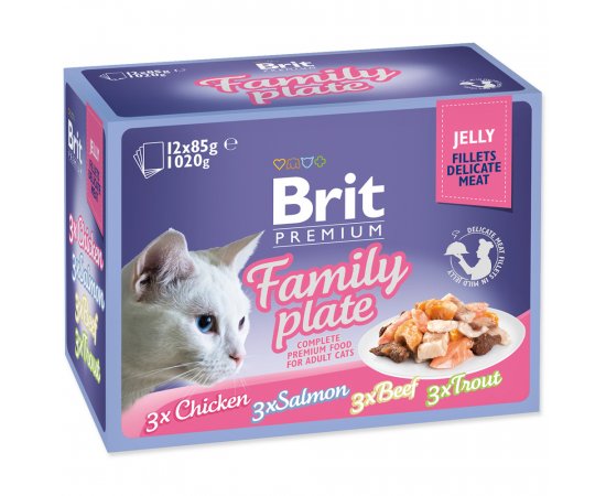 BRIT PREMIUM CAT KAPSICKY DELICATE FILLETS IN JELLY FAMILY PLATE 1020G (293-111245)