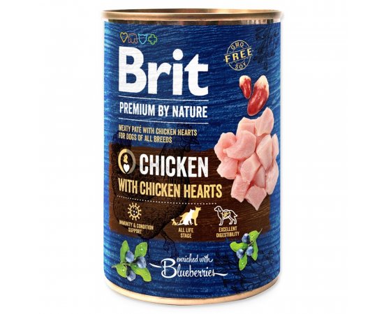 BRIT PREMIUM BY NATURE CHICKEN WITH HEARTS 400 G (294-100315)