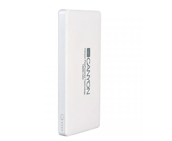 CANYON CNS-TPBP15W POWERBANK, ULTRATENKA POLYMEROVA, 15.000 MAH, BIELA