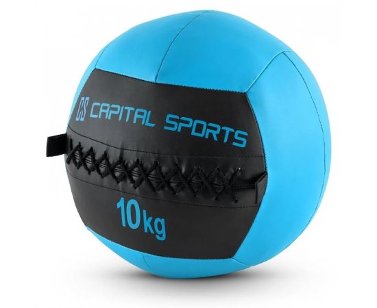 CAPITAL SPORTS WALLBA 10, TMAVOMODRY, 10 KG, WALL BALL, SYNTETICKA KOZA, 10028395