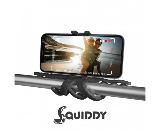 CELLY SQUIDDYBK FLEXIBILNY DRZIAK S PRISAVKAMI SQUIDDY PRE TELEFONY DO 6,2, CIERNY