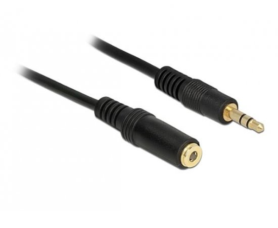 DELOCK STEREO JACK EXTENSION CABLE 3.5MM 3 PIN MALE&gt;FEMALE 2 M BLACK