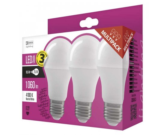 EMOS ZQ5151.3 LED ZIAROVKA CLASSIC A60 10.5W E27 NEUTRALNA BIELA 3KS