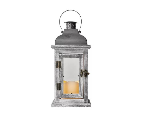 EMOS ZY2344 GREY WOOD LANTERN 1CAN FLIC 2AA