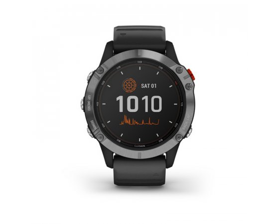 GARMIN FENIX 6 SOLAR, SILVER, BLACK BAND 010-02410-00