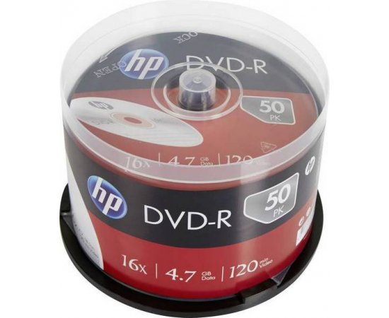 HP DVD-R, DME00025-3, 50-PACK, 4.7GB, 16X, 12CM, CAKE BOX, BEZ MOZNOSTI POTLACE, PRE ARCHIVACIA DAT