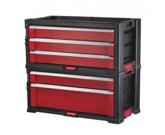 KETER /237007/ 5 DRAWERS TOOL CHEST SET BLACK/RED