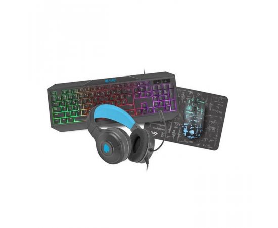 NATEC FURY BUNDLE 4V1 THUNDERSTREAK 3.0 KEYBOARD + MOUSE + HEADSET + MOUSE PAD CZ/SK LAYOUT