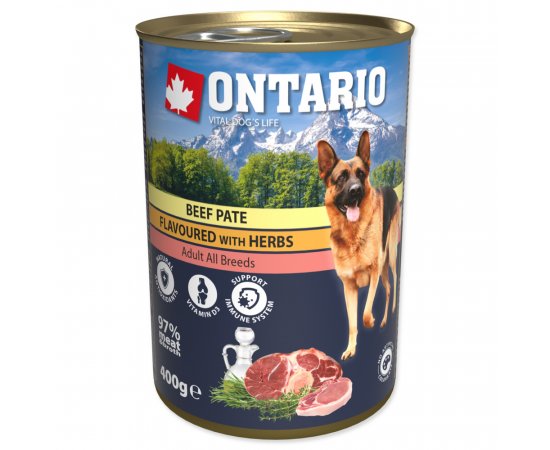 ONTARIO KONZERVA DOG BEEF PATE FLAVOURED WITH HERBS, 400G