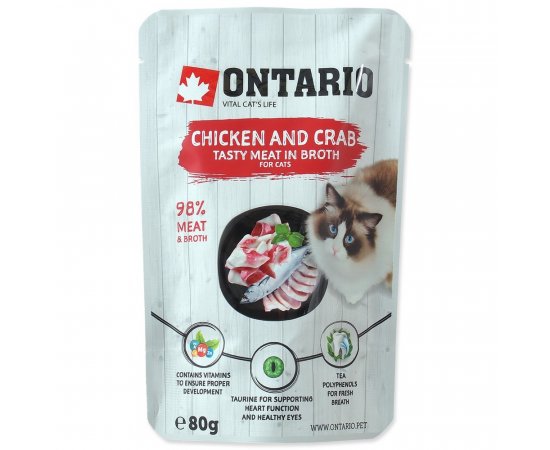 ONTARIO CAT KAPSICKA CHICKEN AND CRAB IN BROTH 80G