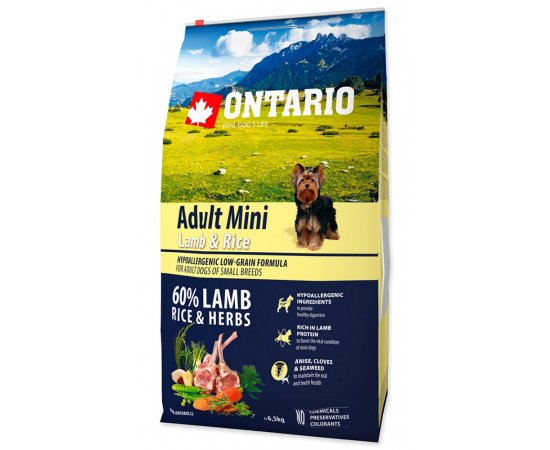 ONTARIO DOG ADULT MINI LAMB AND RICE (6,5KG)