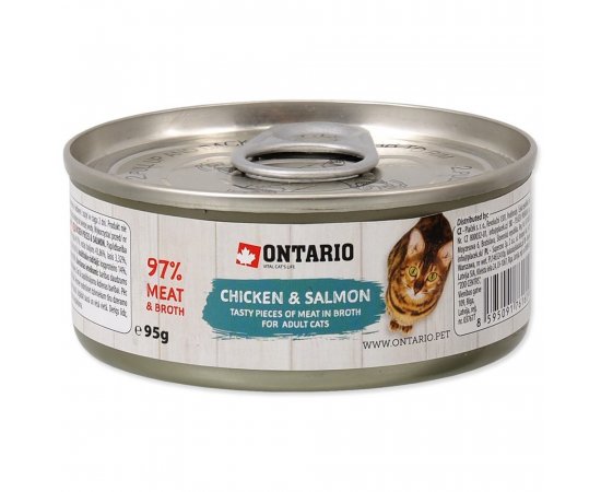 ONTARIO KONZERVA CHICKEN PIECES + SALMON 95 G (213-2002)