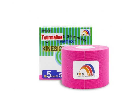 TEMTEX KINESIO TAPE TOURMALINE, RUZOVA TEJPOVACIA PASKA 5CM X 5M