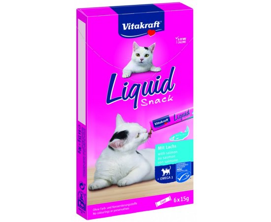 VITAKRAFT CAT LIQUID SNACK OMEGA 3 LOSOS 6X15 G, 2416423