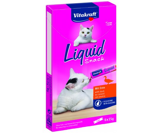 VITAKRAFT CAT LIQUID SNAC KACICA + BETAGLUKAN 6X15 G, 2423520