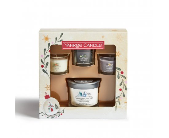 YANKEE CANDLE 1716529E VIANOCNY SET 22 3X SAMPLER V SKLE + MALA TUMBER SVIECKA