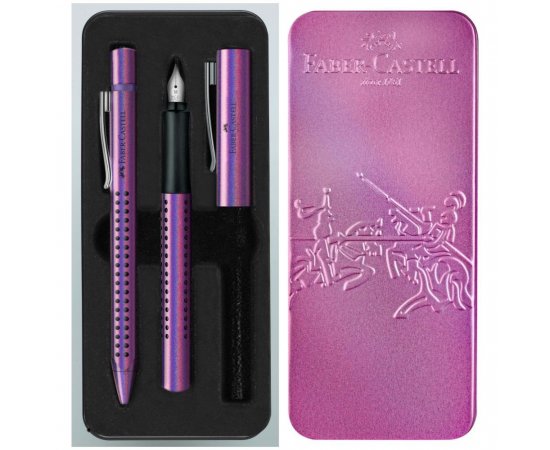Súprava Grip Glam plniace pero M+guľôčkové pero, Glam Violet
